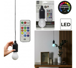 Lampa wisząca żarówka multikolor czarna