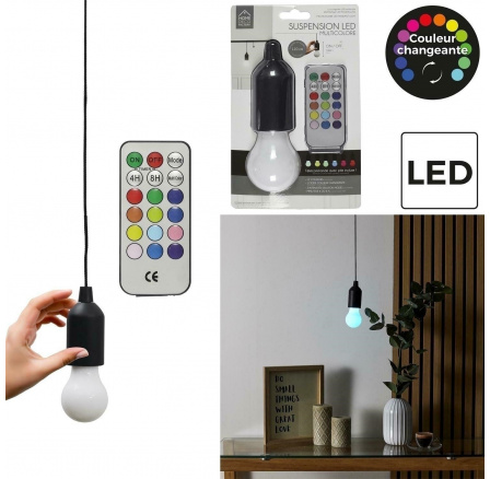 Závesná lampa žiarovka multicolor čierna