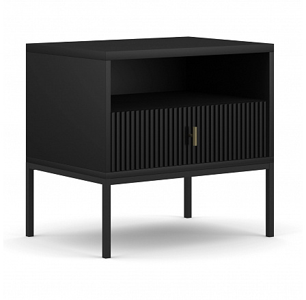Nočný stolík MARCOS Ryhovaný Čierny