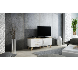 TV komoda LOTTA RTV 120 1D2S, Biela/Dub sonoma