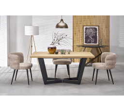 Jedálenský stôl MASSIVE 2, prírodný dub/čierny