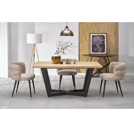 Jedálenský stôl MASSIVE 2, prírodný dub/čierny