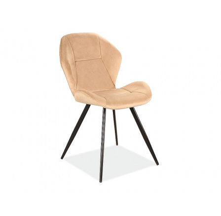 Jedálenská stolička GINGER Velvet, béžová Bluvel 28/čierna matná