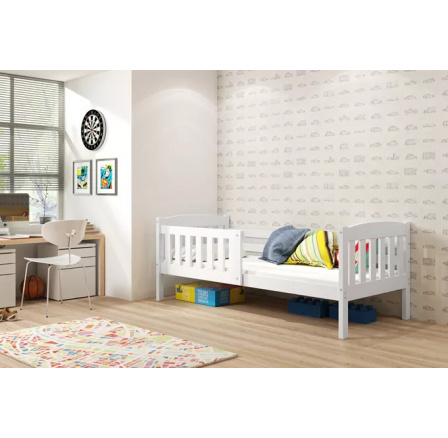 Detská posteľ KUBUS 80x190 cm s matracom, Biela