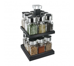 Dvojúrovňový stojan na korenie štvorcový