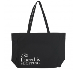 Taška shopper All I Need Is Shopping čierna