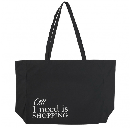 Taška shopper All I Need Is Shopping čierna