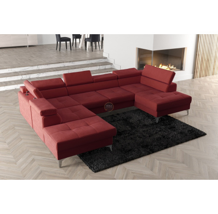 Rohová sedacia súprava TOSCANIA MAX II 170x350x220červená, ľavá