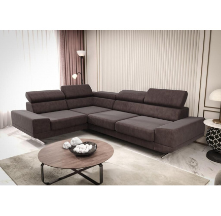 Rohová sedacia súprava MILANO II - hnedá, ľavá