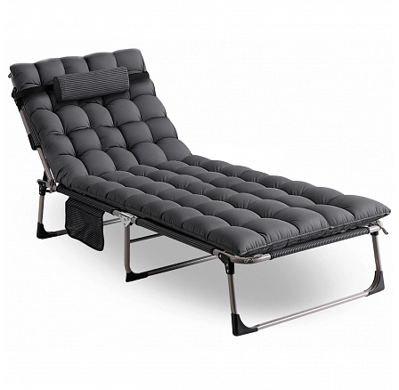 Záhradné lehátko Poľná posteľ VENUS Sivé