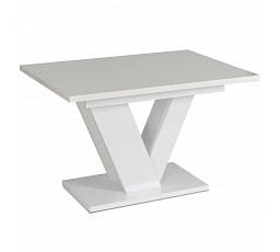 Stôl CLARK Rozkladací 120-160 cm Biely Lesk