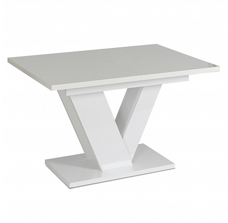 Stôl CLARK Rozkladací 120-160 cm Biely Lesk