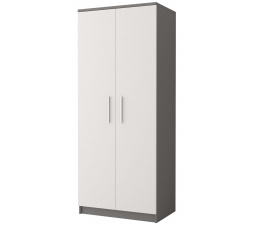 Šatní skriňa 2D OMEGA II - 06, Sivá/Biela