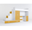 Vyvýšená posteľ PARADISE 5, Biela Žltá matná