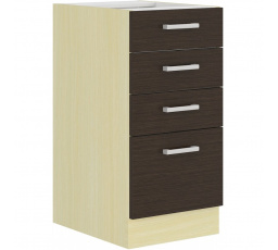 Kuchynská dolná skrinka CHRISTO 40D-4S-BB, Dub ferrara/Legno tmavé