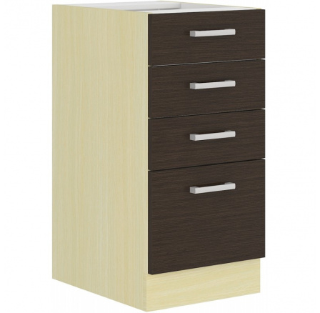 Kuchynská dolná skrinka CHRISTO 40D-4S-BB, Dub ferrara/Legno tmavé