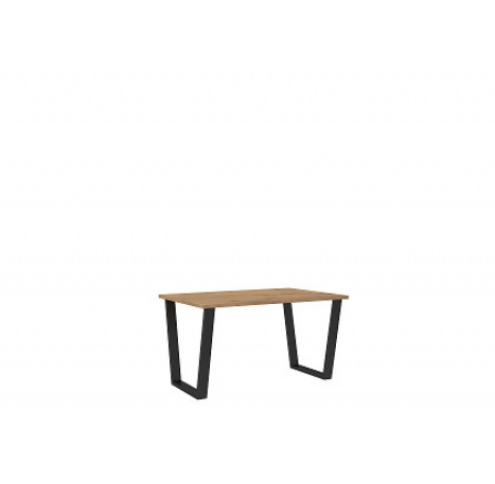 CELINE NEW - Jedálenský stôl s. 138 x 75 x 90, laminovaný dub Lancelot/ čierny kov (CEZAR=PACKAGES) "LP" (Z)