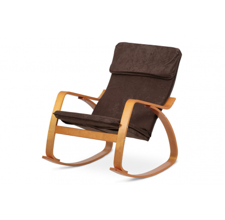 Hojdacie kreslo, čalúnenie tmavohnedá látka, ohýbaná preglejka, morenie čerešňa Hojdacie kreslo, čalúnenie tmavohnedá látka, ohýbaná preglejka, morenie čerešňa