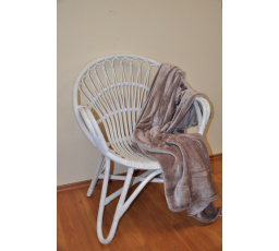 Ratanové kreslo Lentera biele plus deka