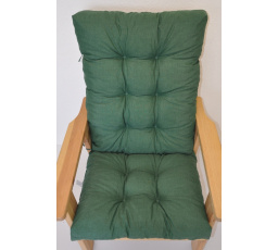 Vankúš pre záhradné kreslo vysoký - látka tmavozelená melír