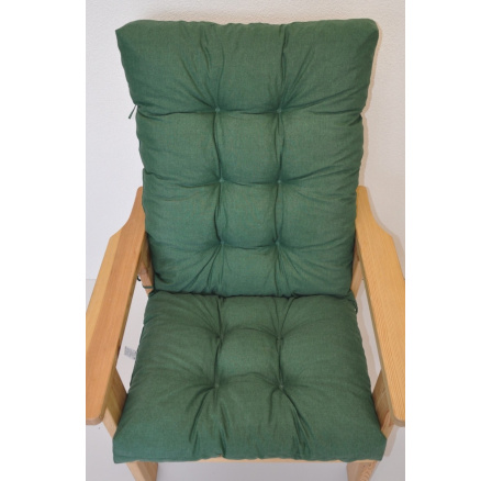Vankúš pre záhradné kreslo vysoký - látka tmavozelená melír