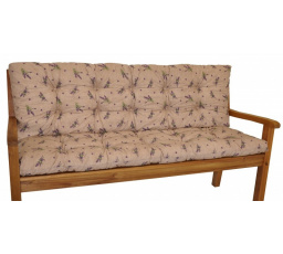 Vankúš na záhradnú lavičku 150 cm - látka levanduľa