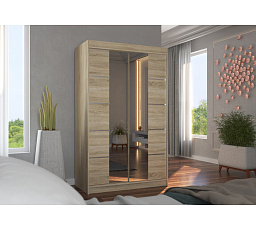 Posuvná skriňa so zrkadlom GENUA 120 Sonoma+Sonoma