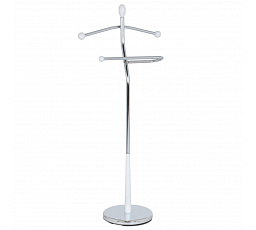 Nemý sluha, výška 118 cm, masívne kaučukové drevo, biely lak, chrómový kov, nos. 5 kg
