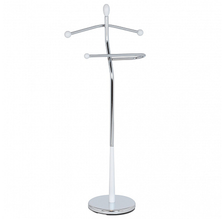 Nemý sluha, výška 118 cm, masívne kaučukové drevo, biely lak, chrómový kov, nos. 5 kg Nemý sluha, výška 118 cm, masívne kaučukové drevo, biely lak, chrómový kov, nos. 5 kg