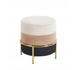 Taburet P8-FX (B) béžový / cappuccino / čierny / zlatý