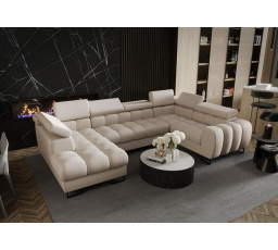 Rohová sedacia súprava ASPEN MAX II 195x350x170 cm prírodná koža - pravá, Koža ecru