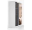 Šatníková skriňa MULTI 31 - 203 cm, Biela/Čierny Lesk