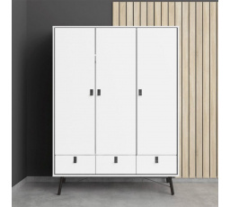 Šatní skriňa RAIN, Biely mat