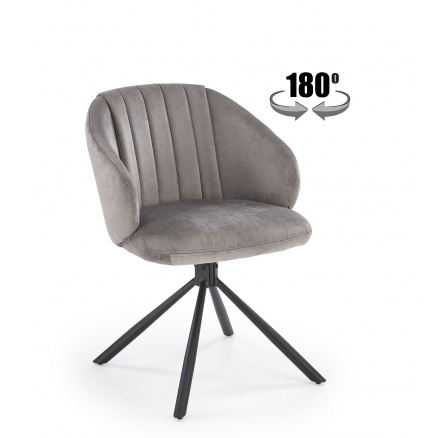 Jedálenská otočná stolička K533, Sivá/Čierna