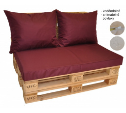 Podušky na paletový nábytok vodeodolné - farba bordová