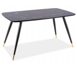 Jedálenský stôl CYRIL I, efekt kameňa/čierna/zlatá