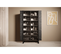 Vitrína Verica, čierna / čierne nožičky