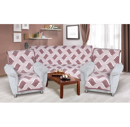 Prehoz na sedaciu súpravu Karmela 3+1+1 vlnka burgundy