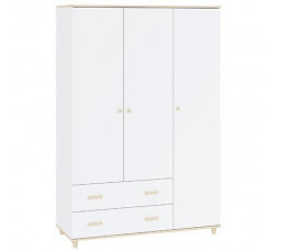 Šatní skriňa GOODY 3D2S, Biela/Akácia