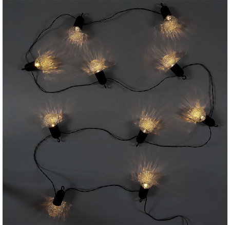 Girlanda s priehľadnými žiarovkami 10 LED