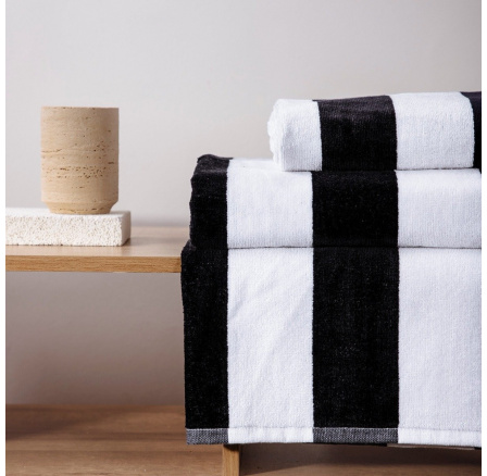 Uterák LAWENA čiernobiele pruhy 50x90 cm 733314