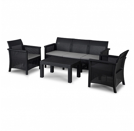 Súprava Záhradného Nábytku SAVIO Čierna
