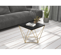 Konferenčný stolík DIANA 50x50 Zlatý+Čierny