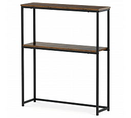 Konzolový stolík s policou, 70x20x82 cm, dekor staré drevo