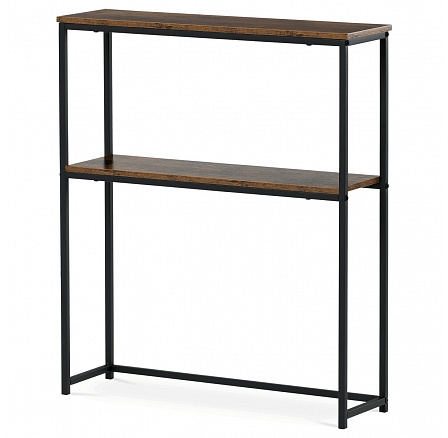 Konzolový stolík s policou, 70x20x82 cm, dekor staré drevo