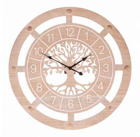 Hodiny nástěnné - pr. 60 cm, MDF, strom života ve středu
