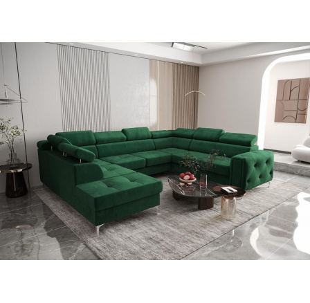 Rohová sedacia súprava ORION MAX I s funkciou spania 225X350X255 cm - zelená, pravá Rohová sedacia súprava ORION MAX I s funkciou spania 225X350X255 cm - zelená, pravá