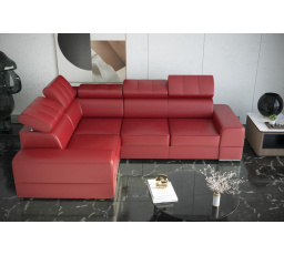 Rohová sedacia súprava ROYAL II 280×210 prírodná koža - červená koža, ľavá