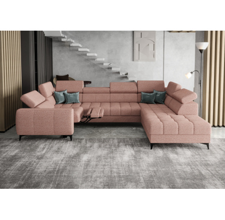 Rohová sedacia súprava PORTO MAX I, relax 225X350X193 cm - pravá, ružová Rohová sedacia súprava PORTO MAX I, relax 225X350X193 cm - pravá, ružová