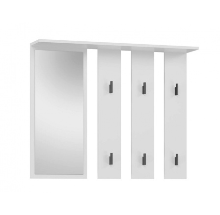 Vešiak so zrkadlom PARGAS biela